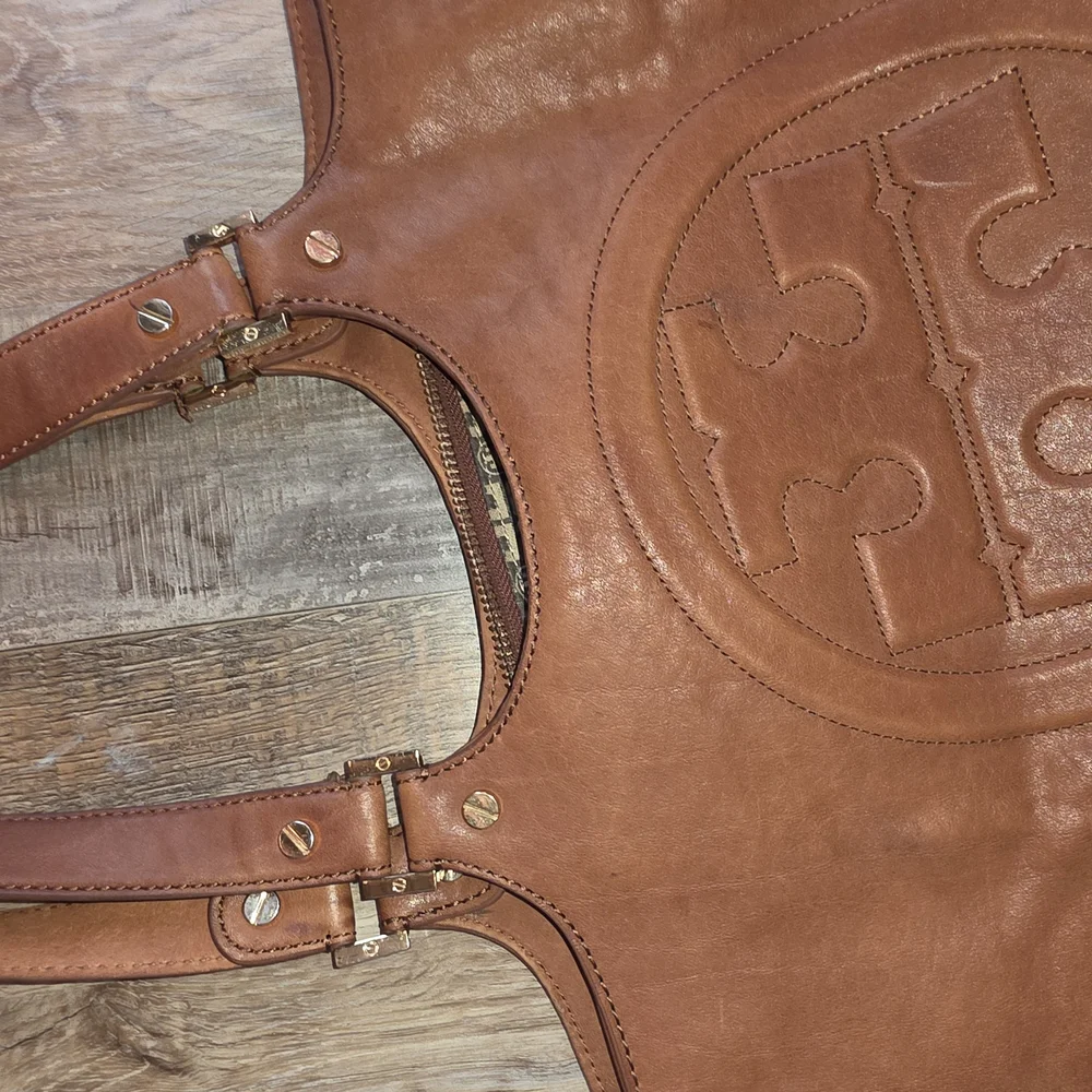 Tory Burch Brown Leather Tote Bag - Picture 8 of 11
